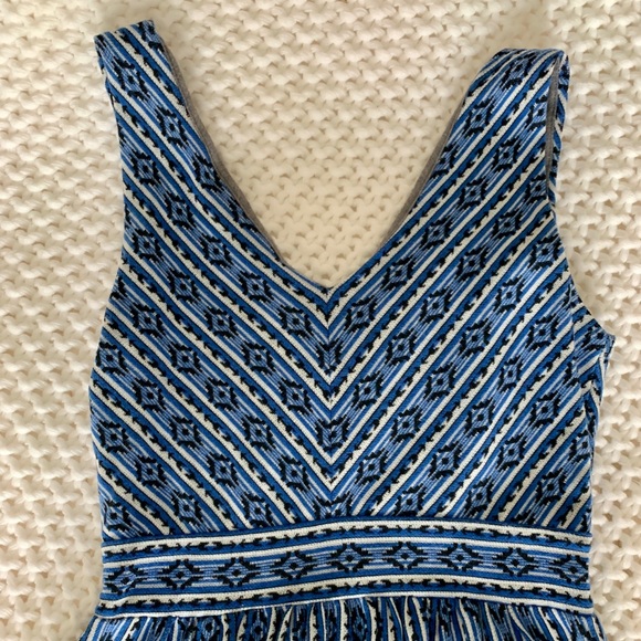 Anthropologie Maeve Lazuli Blue Ikat Cotton Dress - Picture 2 of 5